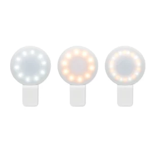 LED luč za selfije s sponko - PINNY- bela