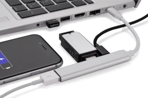 USB HUB razdelilnik - ROSKO - srebrn