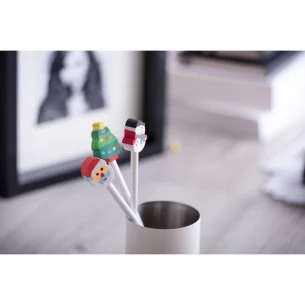 Božični svinčnik z radirko - rdeč