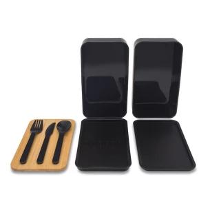 Dvojna škatla za kosilo Victor - črna