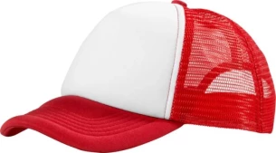Kapa z napisom Trucker - Rdeča/bela