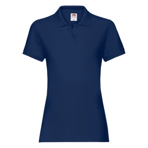Ženska polo majica Fruit Of The Loom Premium - mornarsko modra