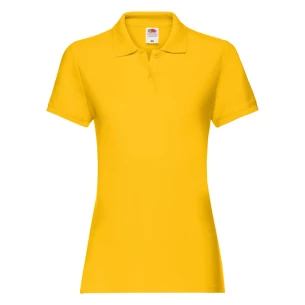 Ženska polo majica Fruit Of The Loom Premium - temno rumena