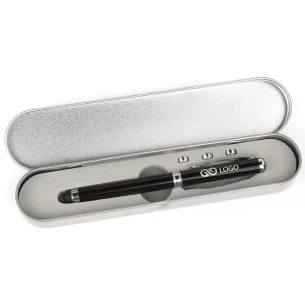 Kroglično pero v ohišju Laser - črno