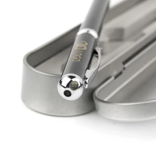 Kroglično pero v ohišju Laser - črno