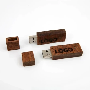 Flash disk Wood 8Gb - bež